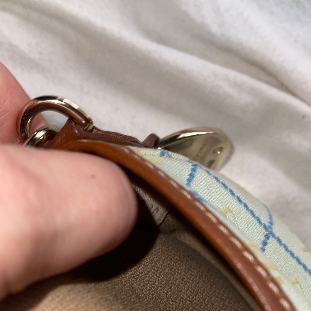 Dooney & Bourke Cream, Blue and Brown Pouch by Dooney & Bourke Pouch Wristlet - Picture 8 of 9